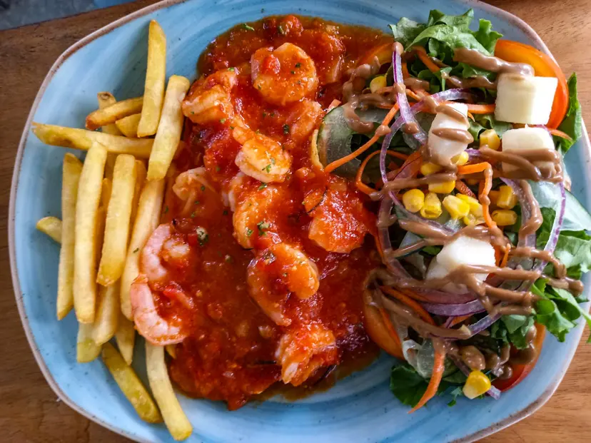 Shrimp at T-Rex restaurant.