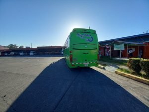 Bus at bus station. Panama trip is coming to an end. 