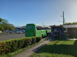 Bus at bus station.