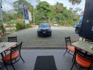 Restaurant and carpark.