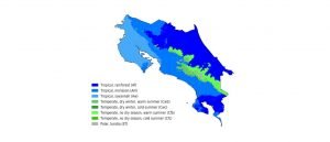 Climate of Costa Rica map.