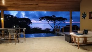 Patio fire nighttime