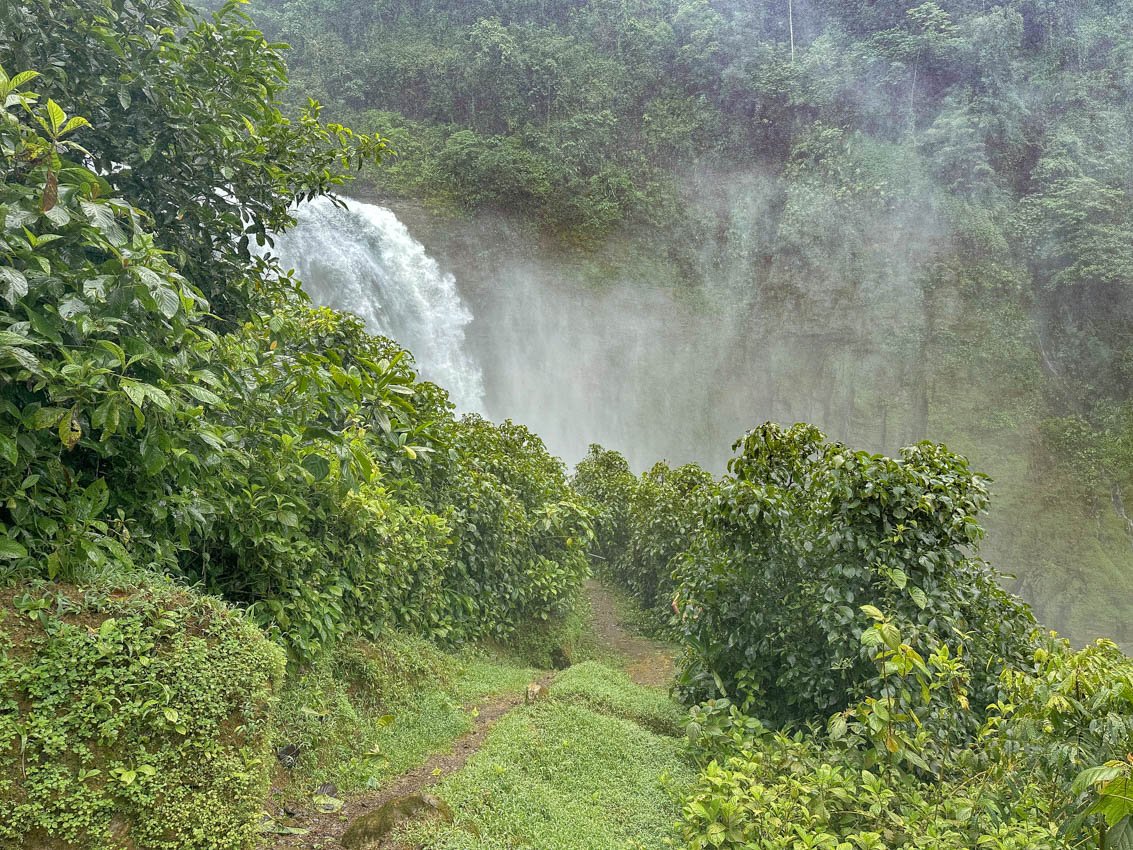 The moment the waterfall comes in to view.