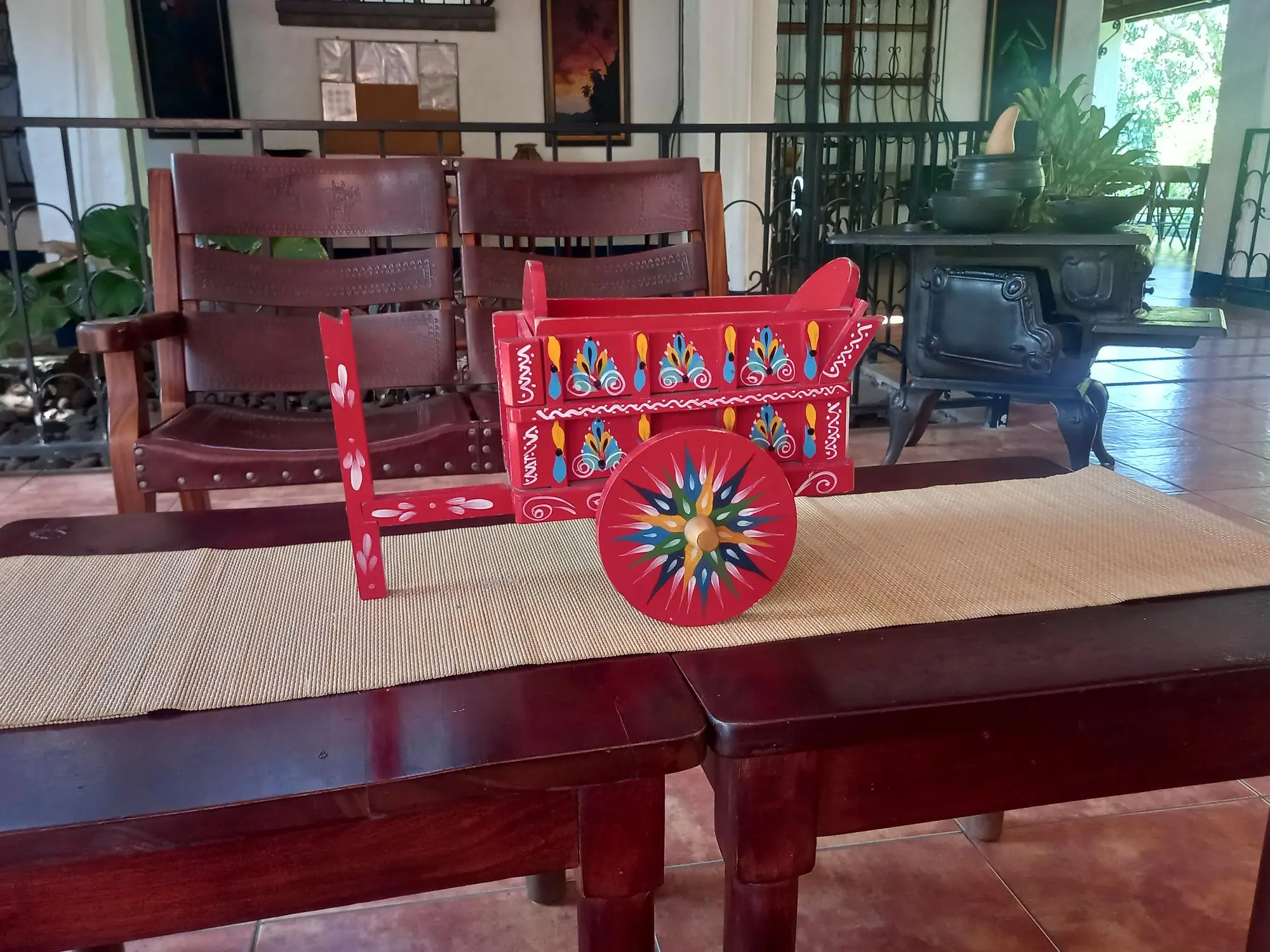 A model of an Oxcart in Hotel Aeropuerto, near the San Jose airport.