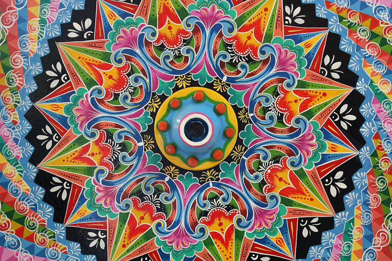 A close-up of a beautiful Costa Rican Oxcart wheel. c/o wikicommons.