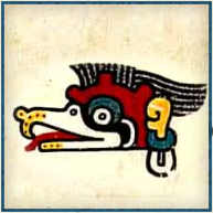 The King Vulture as portrayed in the Mayan Codices - easily recognized by the hook on the bill and the eye coloration. c/o wikicommons.