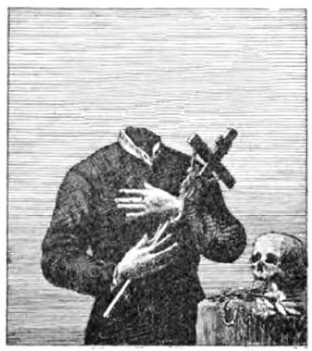 Depiction of the Headless Priest. c/o Ar Gwennek, wikicommons.