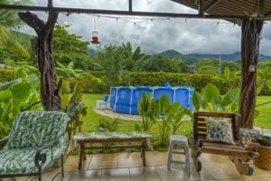 view from patio to mountains