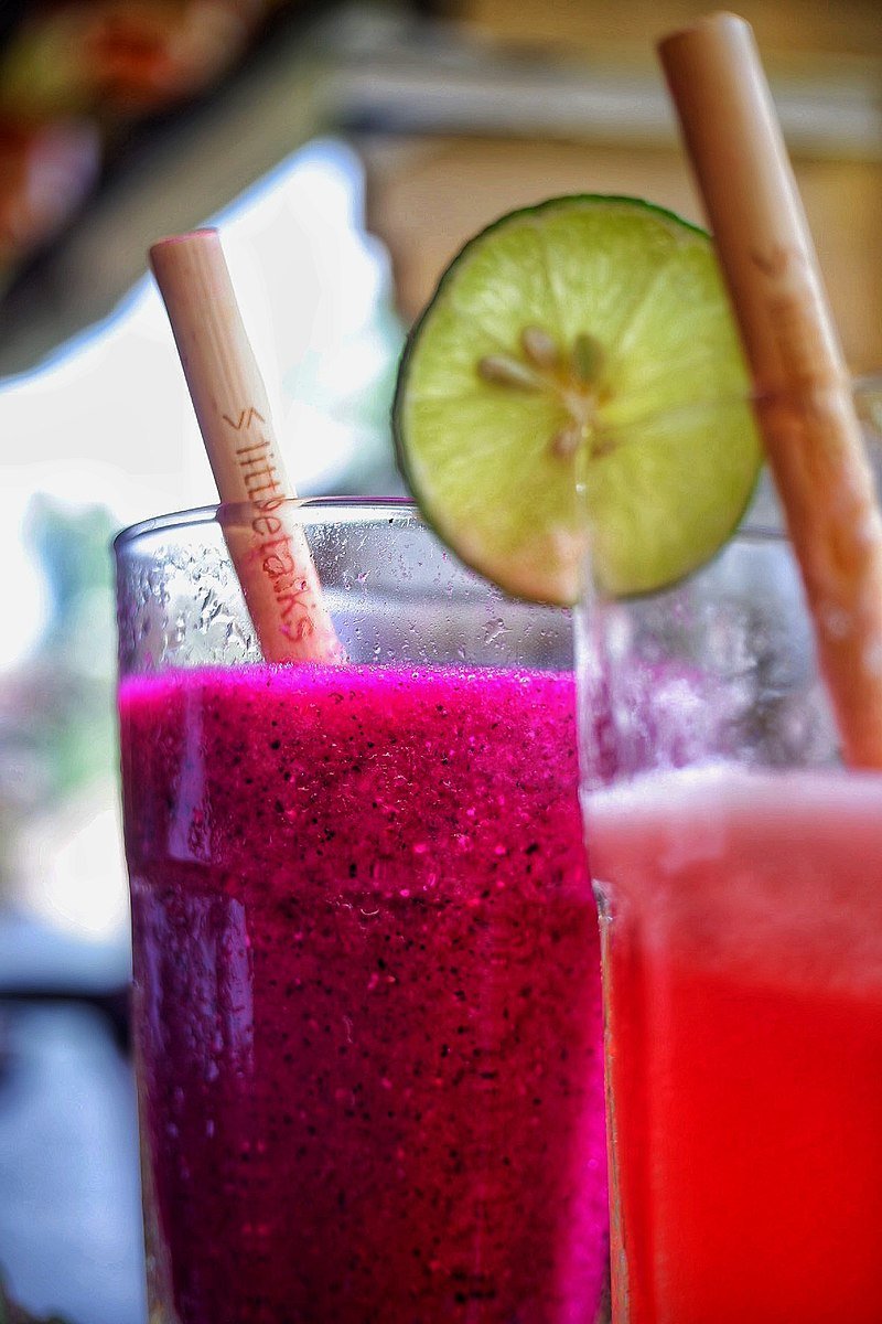 A Dragon Fruit shake - the red-fleshed variety is a favorite for cool summer drinks due to the flavor and coloring. c/o Shitadevi, wikicommons.