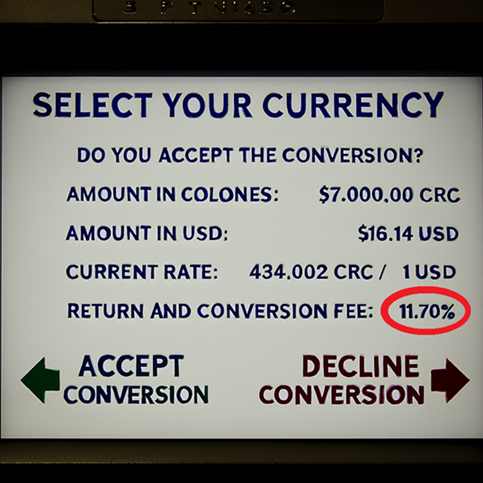 This is how the DCC question may look like on an ATM machine.