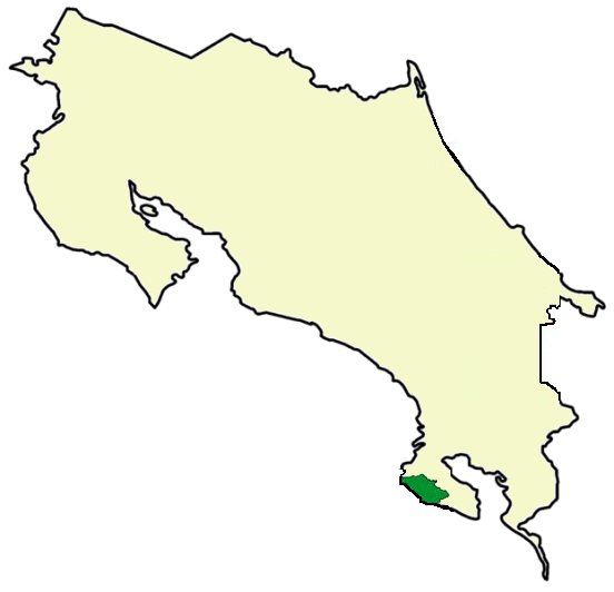 If the Giant Anteater still survives in Costa Rica, it is likely to be found in the green shaded area - the wilds of Corcovado NP. c/o Rodtico21, wikicommons.