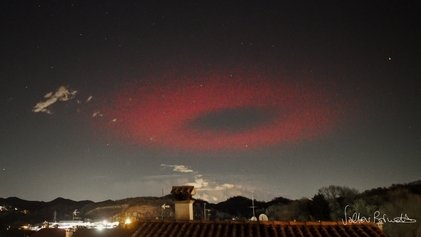 ELVES phenomenon captured on March 27, 2023 in Possagno, Italy. c/o Valter Binotto, wikicommons.